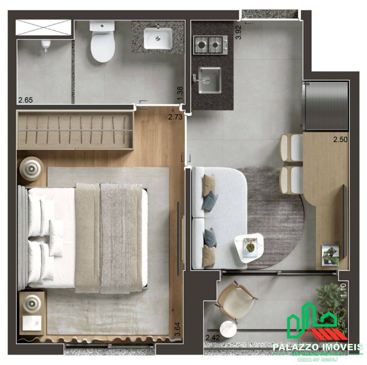 Apartamento, 1 quarto, 26 m² - Foto 3