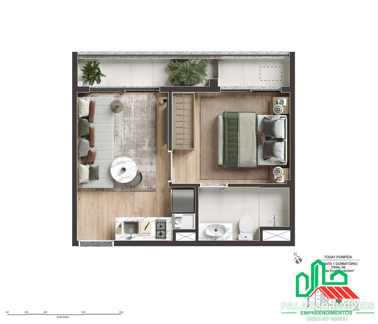 Apartamento, 1 quarto, 29 m² - Foto 7
