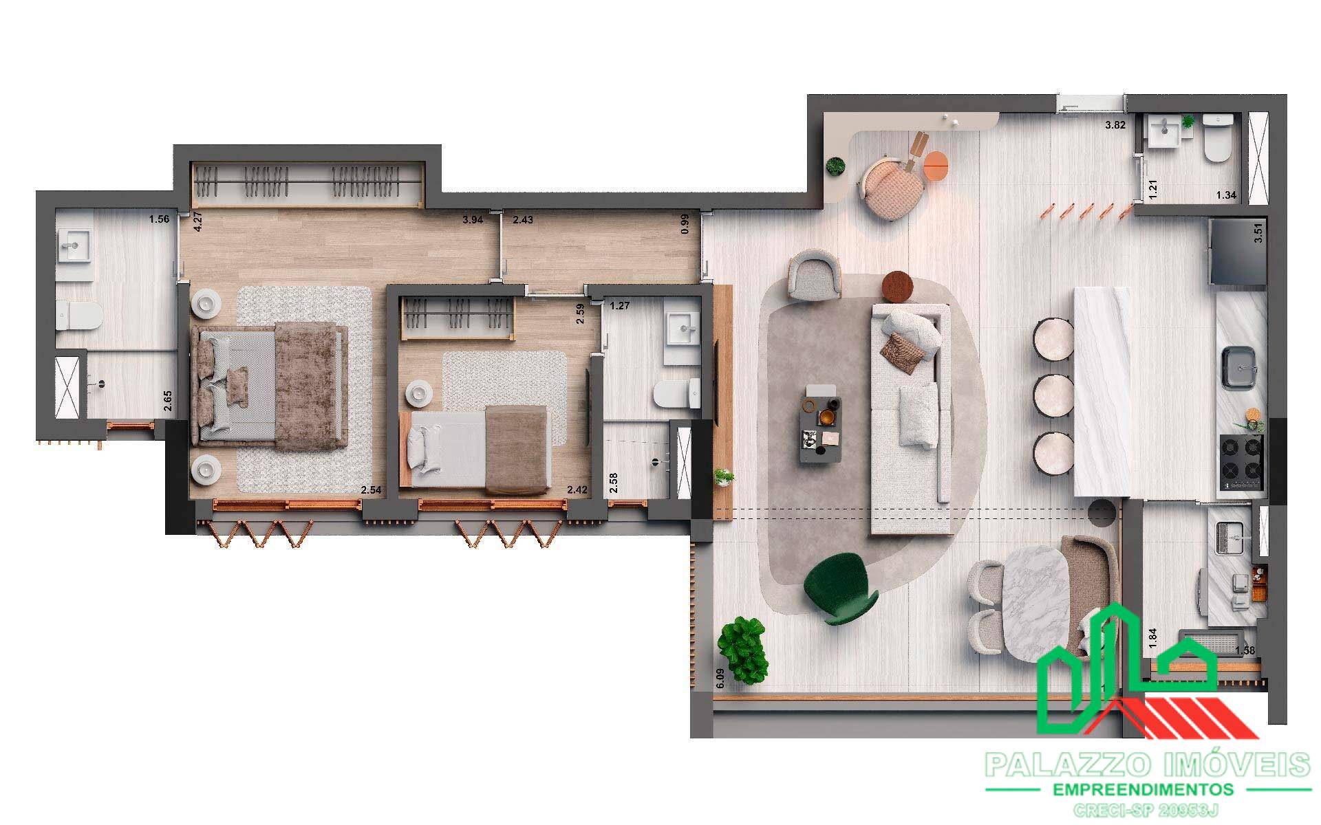 Apartamento, 2 quartos, 91 m² - Foto 8